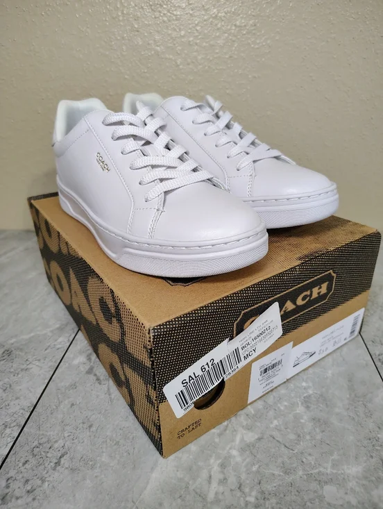 Coach White Leather Low Top Sneakers Women’s Size 9.5 NIB - Picture 12 of 14